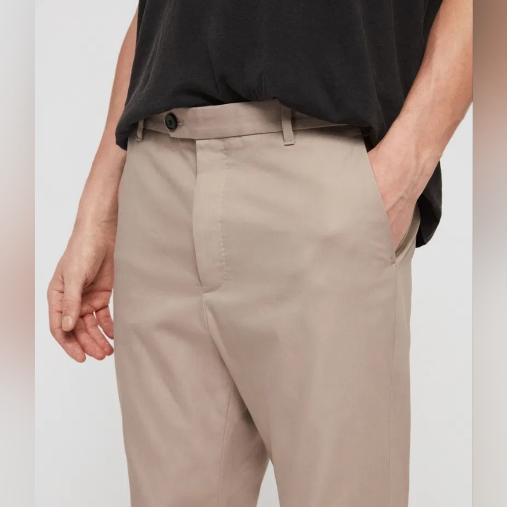 All Saints Men's Slim Crop Chino Pants - Beige - 32